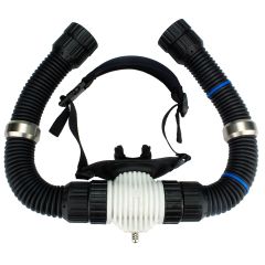 Rebreather Mouthpiece (DSV) with RB Safety Headstrap and Convoluted Hoses